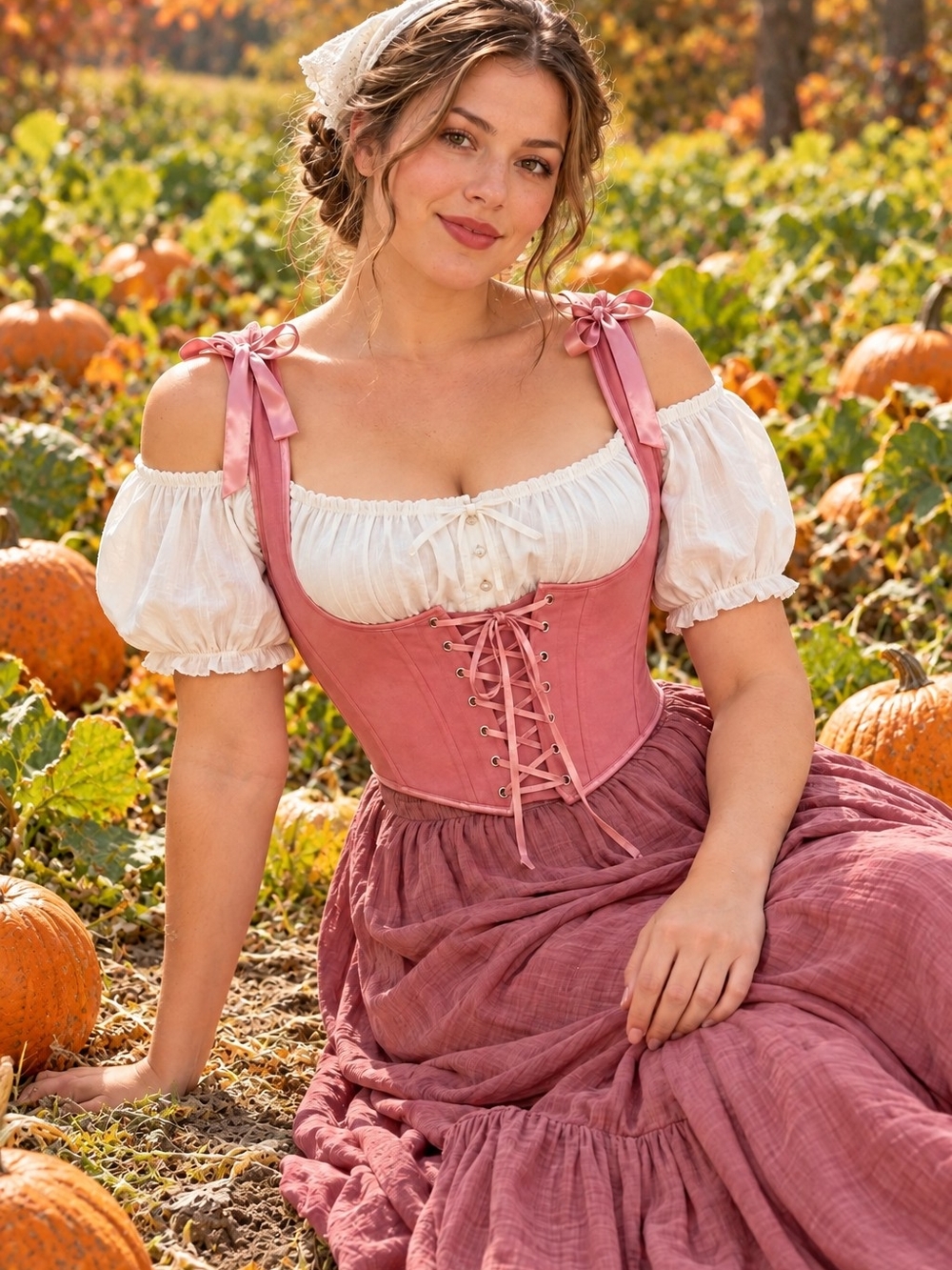 Scarlet Darkness Pink Renaissance Corset Top US 8 Boned Lace-Up Cosplay - Picture 3 of 8